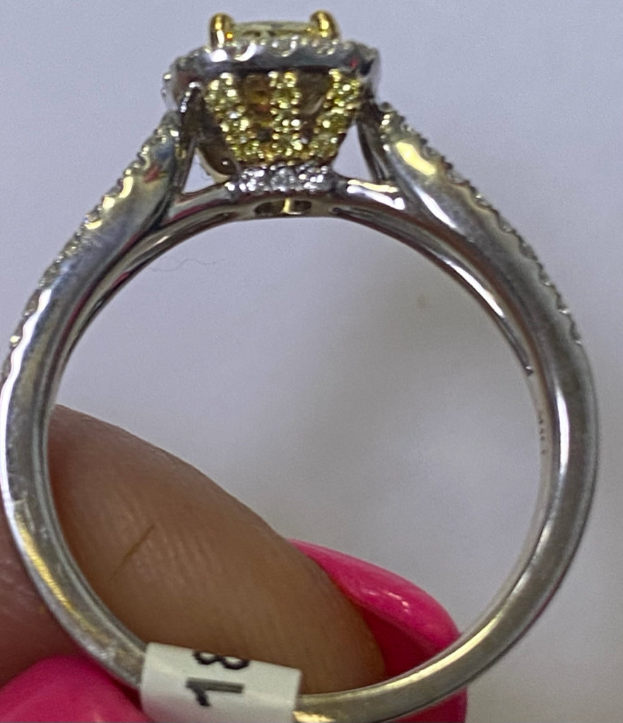 18kw Gold Natural Yellow Diamond Ring Roman Jules First Image Design MSRP $6750