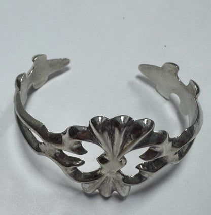 Francis FL Begay Sterling Silver Navajo Sandcast Cuff Native American Bracelet