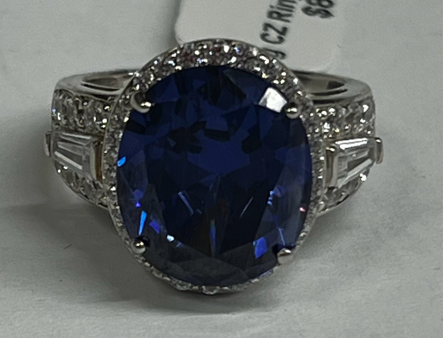 Sterling Silver Blue CZ Ring Charles Winston  Size 8 JTV New