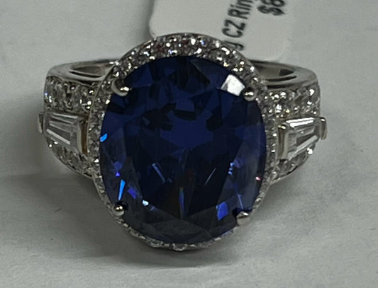Sterling Silver Blue CZ Ring Charles Winston  Size 8 JTV New