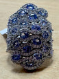 Sterling Silver 3.67 cttw Tanzanite 2.37 cttw White Zircon Ring New JTV Size 8