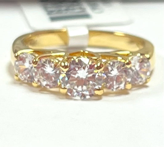 Gold Over Sterling CZ Ring Size 8 New w/ Tags JTV