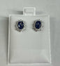 Sterling Blue & White CZ Earrings New JTV