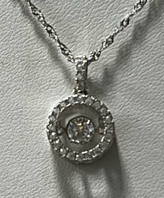 Sterling Silver CZ Necklace Pendant Chain New JTV