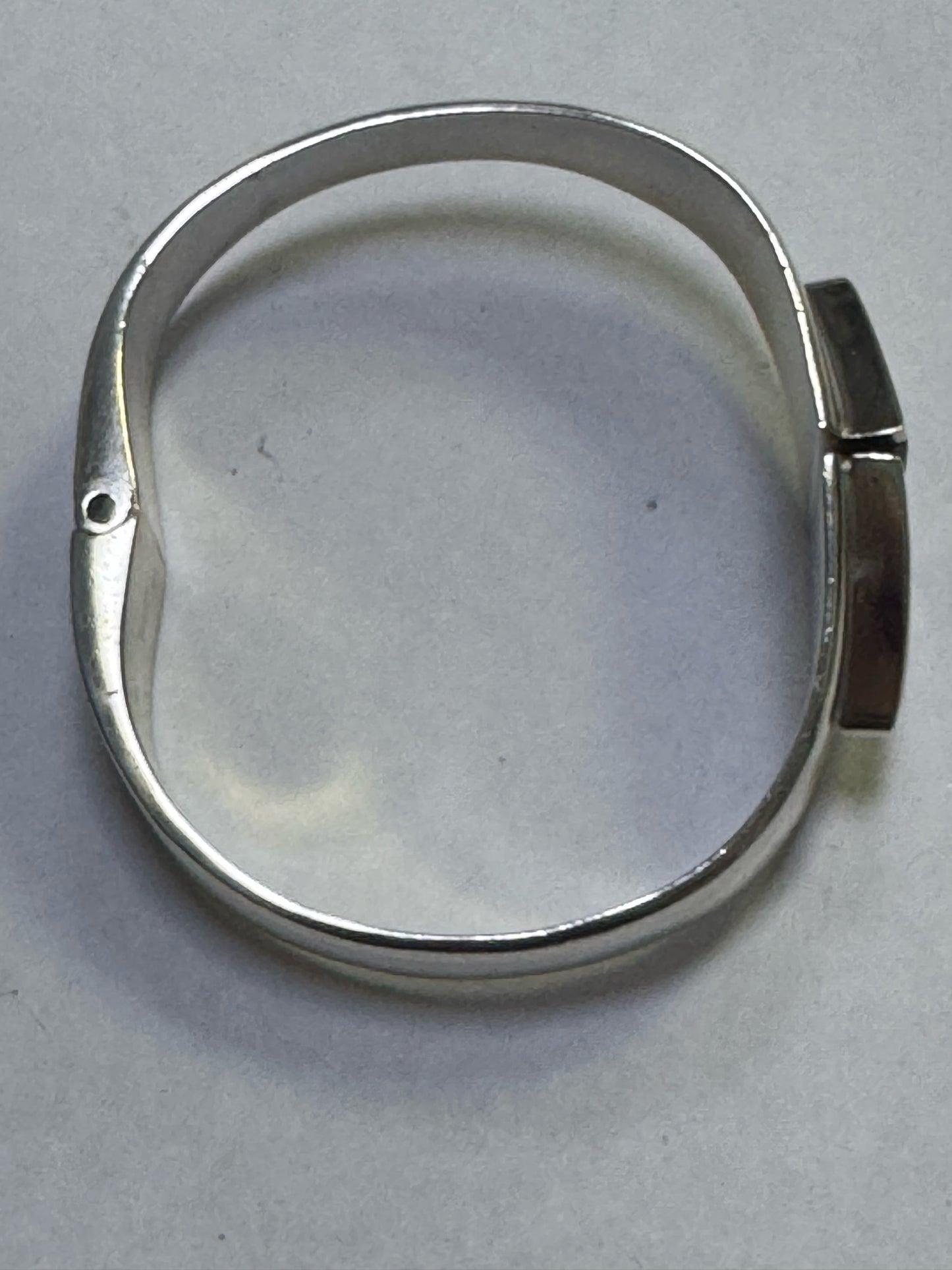 Taxco Sterling Silver Black Onyx Clamper Bangle Bracelet