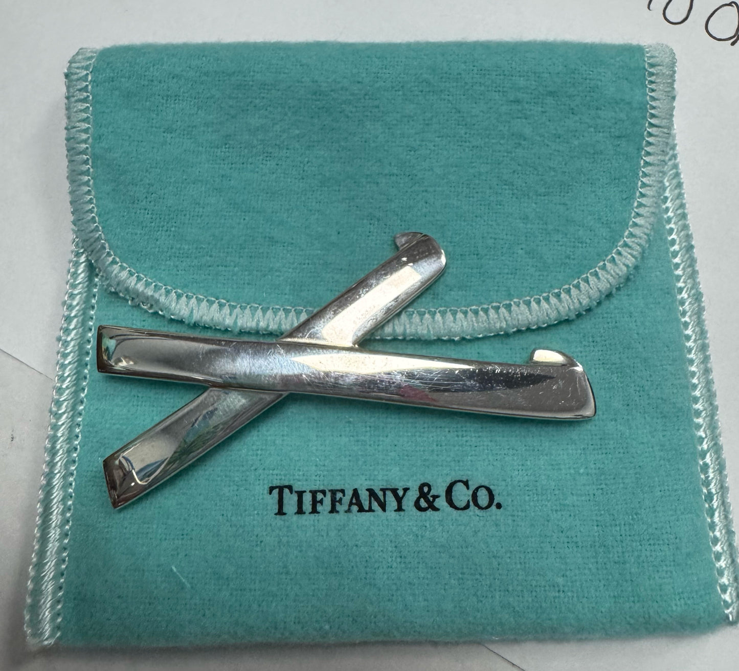 1985 Tiffany &  Co Sterling Silver Paloma Picasso Graffiti X Pin Brooch Pendant