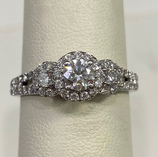 14kw 1 cttw Lab Diamond Ring .42 cttw Center Helzberg Engagement Ring