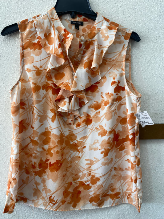 Orange Print Talbots Sleeveless Women's