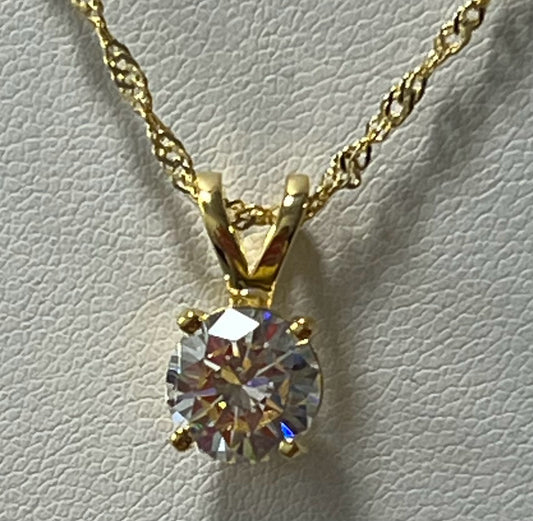 Gold Over Sterling Silver Strontium Titanate  Necklace JTV New