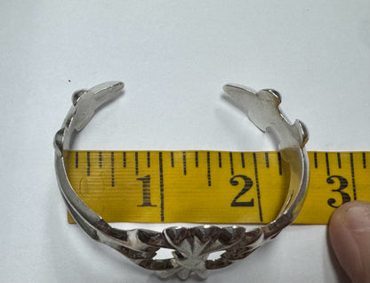 Francis FL Begay Sterling Silver Navajo Sandcast Cuff Native American Bracelet