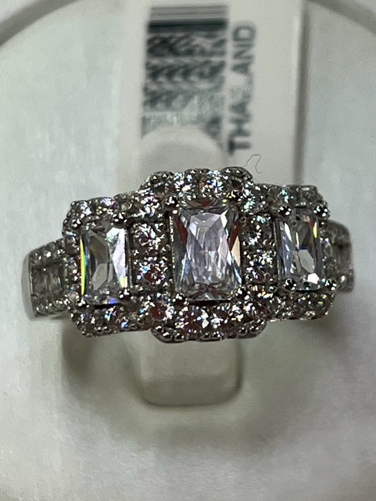 Sterling Silver CZ Ring New w/ Tags Size 8 JTV