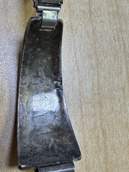 Silver Native American Inlaid Chip Turquoise Stretch Watch Band