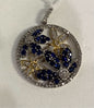 10k Sapphire &  Diamond Pendant 1.05" x .82"