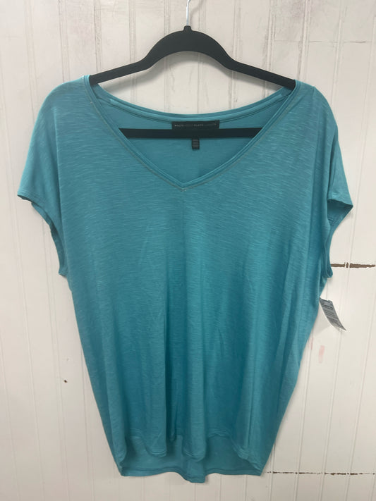 Blue White House Black Market Short Sleeve Shirt Women's