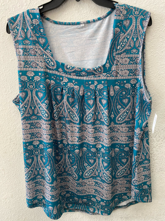 Teal Print Tank Women's