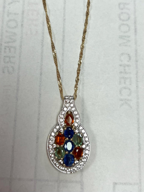 Gold Over Sterling Silver Gemstone Necklace JTV New