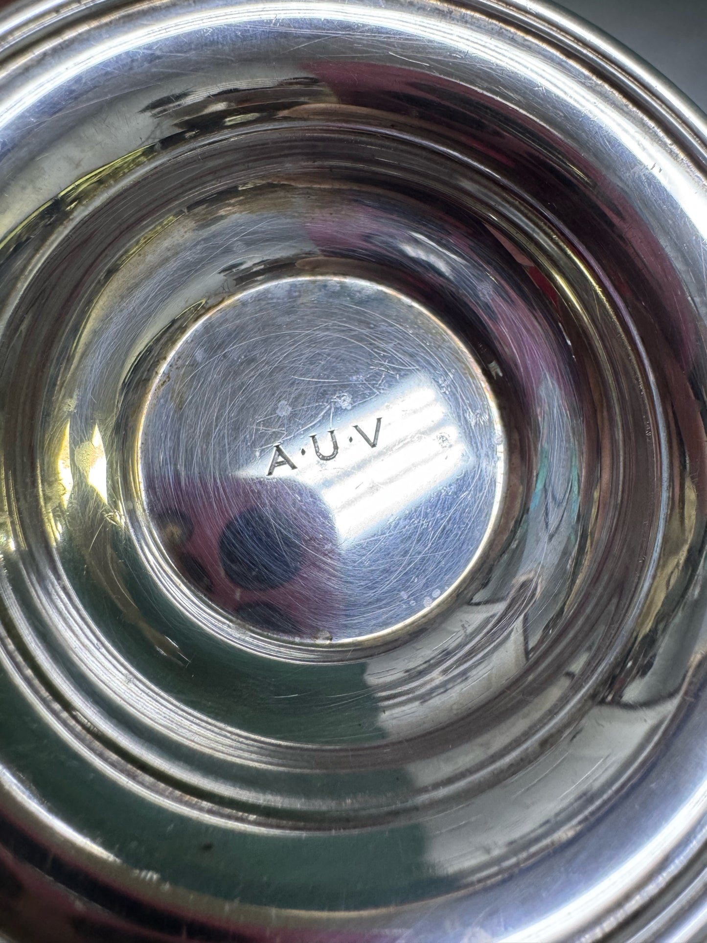 (2) Pair Set of Tiffany & Co Sterling Silver Salt Cellar Dish Bowls  3.5" Diam