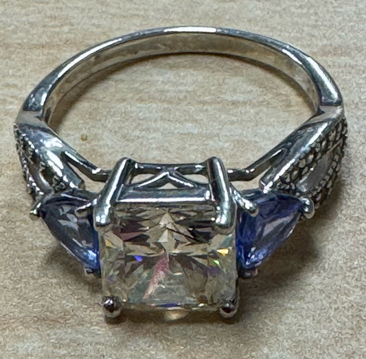 Sterling Strontium Titanate Ring Size 8 JTV