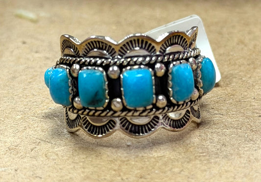 Sterling Silver Blue Arizona Turq Ring New w/ Tags JTV Size 8