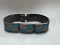 Fred Guerro Sterling Silver Turquoise Inlaid 7" Bracelet Native American Navajo