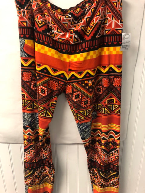 Black/Orange/Yellow LulaRoe Leggings Women's