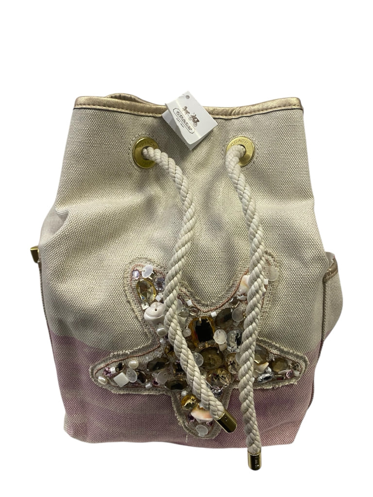 NEW COACH AUDREY SPARKLE EMBELLISHED STARFISH BEACHY BACKPACK SLING BAG 17038