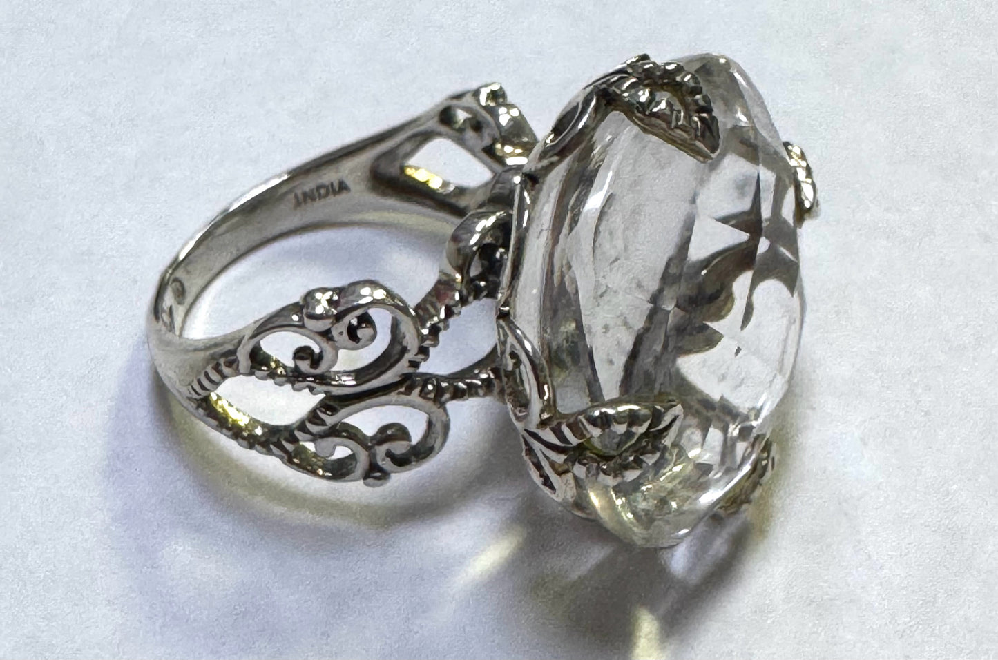 Silpada R2286 HUGE Crystal Rock Sterling Silver Artisan Design Ring Size 5