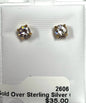 Gold Over Sterling Silver CZ Earrings New JTV
