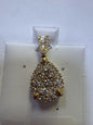 14k Yellow Gold Diamond Pear Cluster 1" Pendant