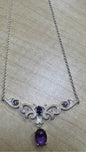 18" Sterling Silver Necklace w/ Amethyst