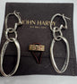 John Hardy Kali Sterling Silver Kali Lava Door Knocker Earrings 2.5" Dangle