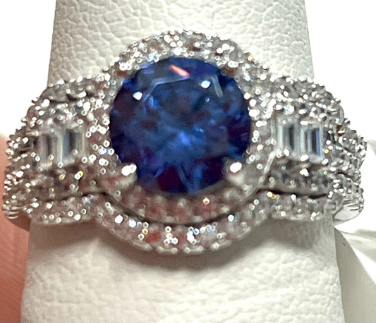 3 pc Sterling Silver CZ Wedding Set New w/ Tags Size 8 JTV