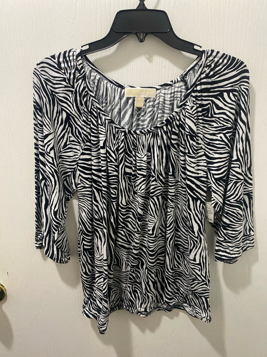 Black/White Michael Kors BOUTIQUE Long Sleeve Shirt Women's