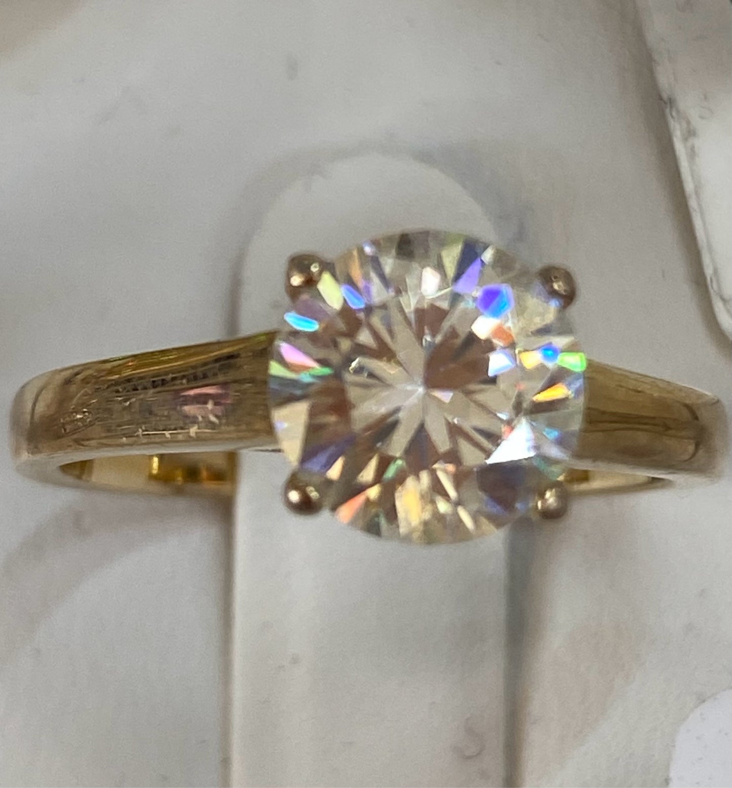 Gold Over Sterling CZ Ring Size 8 JTV