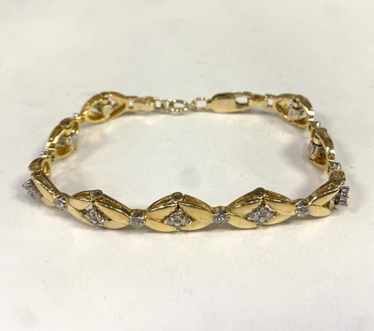 18k Yellow Gold Jabel Add A Link Diamond Vintage 7" Bracelet