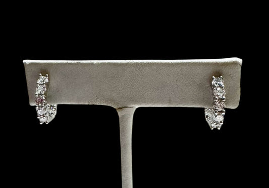 14kw 1.5 ct tw Lab Created Diamond Hoop Earrings