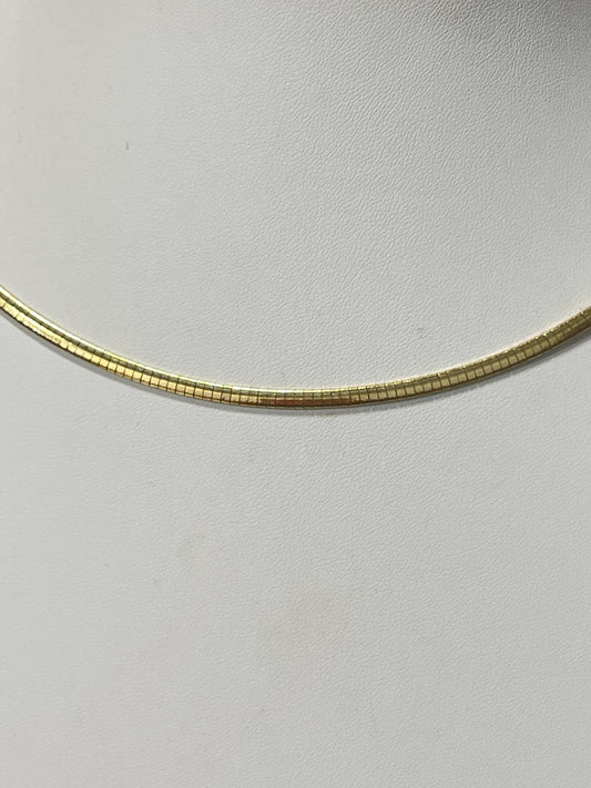 Gold Over Sterling Silver Necklace Omega 20" New JTV