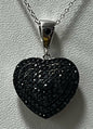 Sterling Black Spinel Pendant & Chain JTV Cross and Chain
