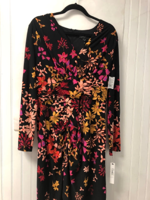 Black Floral Maggy London NEW Long Sleeve Dress Women's