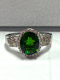 Sterling Silver Chrome Diopside Ring Size 8 JTV New
