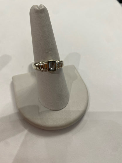 Sterling Silver Blue Topaz Ring Size 8.75