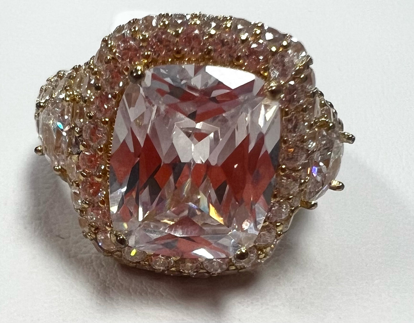 Vanna K Gold Over Sterling CZ Diam Simulant  Ring Size 8