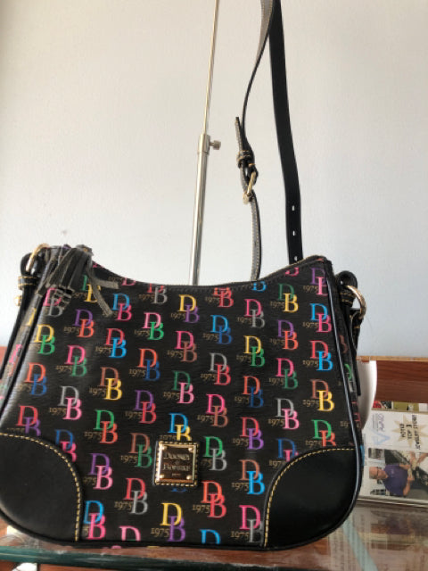 Designer Dooney & Bourke Black/Multi-Color Crossbody