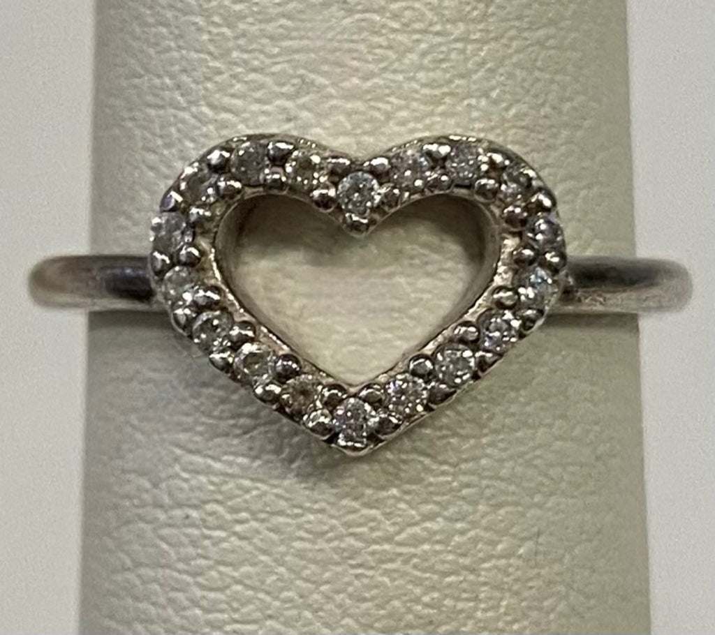 Pandora Ring Sterling sz 6.5 Heart CZ