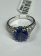Sterling Silver Blue & White CZ Ring Size 8 New  JTV