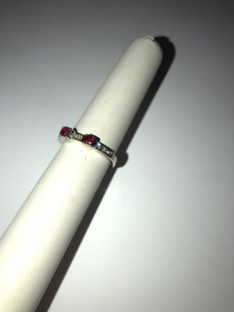 Sterling Silver Ruby Ring Size 7