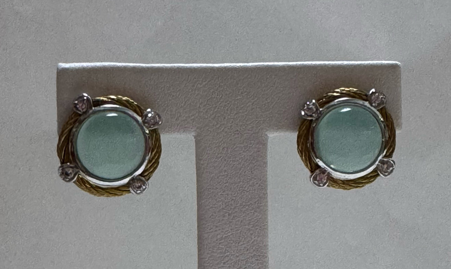 Sterling Silver Two Tone Earrings