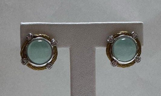 Sterling Silver Two Tone Earrings