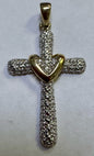Gold Over Sterling Pendant Cross 2 Tone