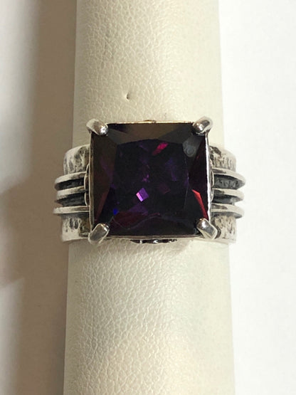 Sterling Silver Amethyst Ring Size 7.5